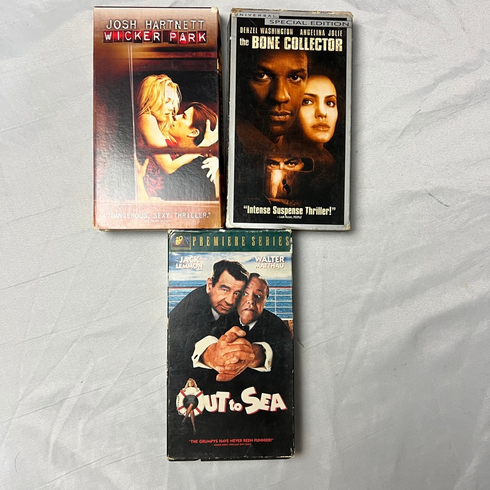 Thriller‎ Drama VHS Movies Lot of 3: Wicker Park The Bone Collector,Out to Sea